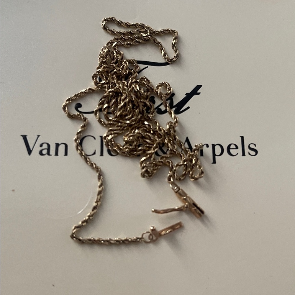 14k yellow Gold diamond cut Rope Chain Necklace 30” - Picture 11 of 11